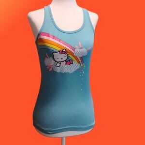 HELLO KITTY 100% COTTON LIGHT BLUE TANK TOP SMALL USED